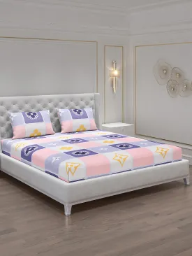 120 GSM  Polyester Double Bed Bedsheet with 2 Pillow Covers