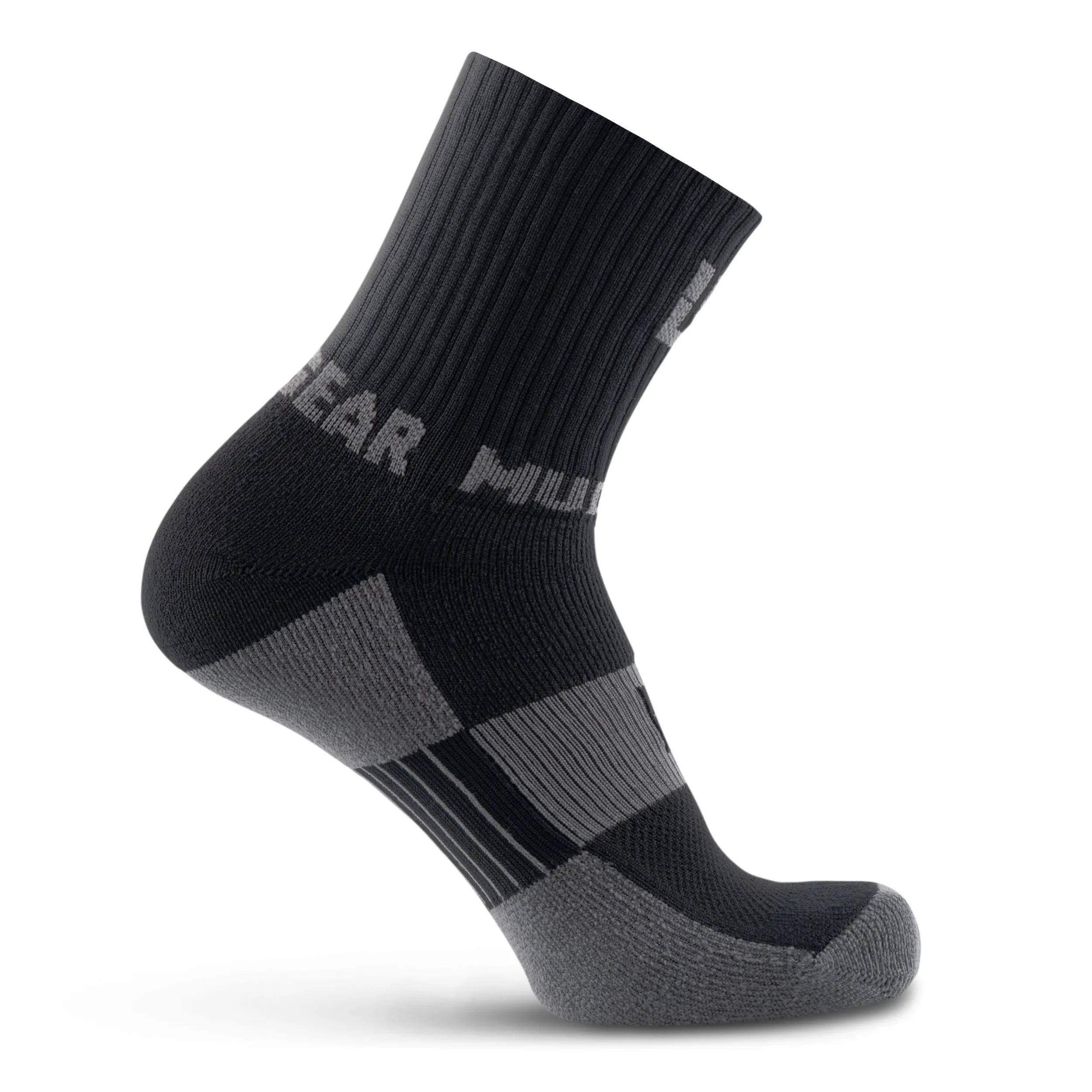 5" Crew Height Trail Running Sock (Black/Gray)