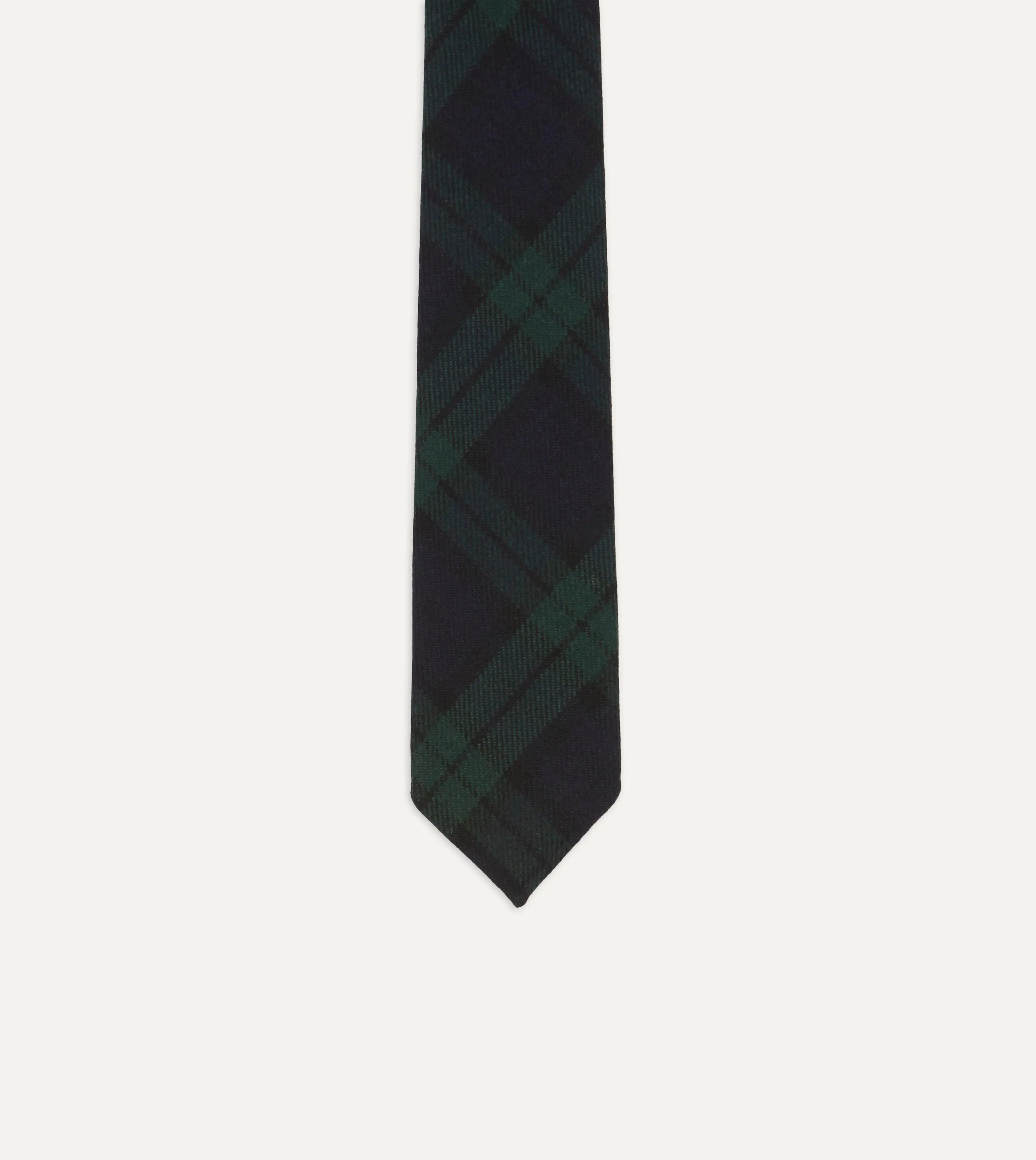 Blackwatch Check Hand Rolled Wool Tie