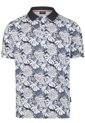 Blue Leaf Printed Polo