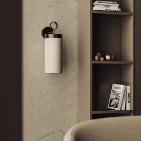 Contemporary Linen Cylindrical Wall Light