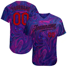 Custom 3D Pattern Design Abstract Interweaving Curved Fluid Art Authentic Baseball Jersey