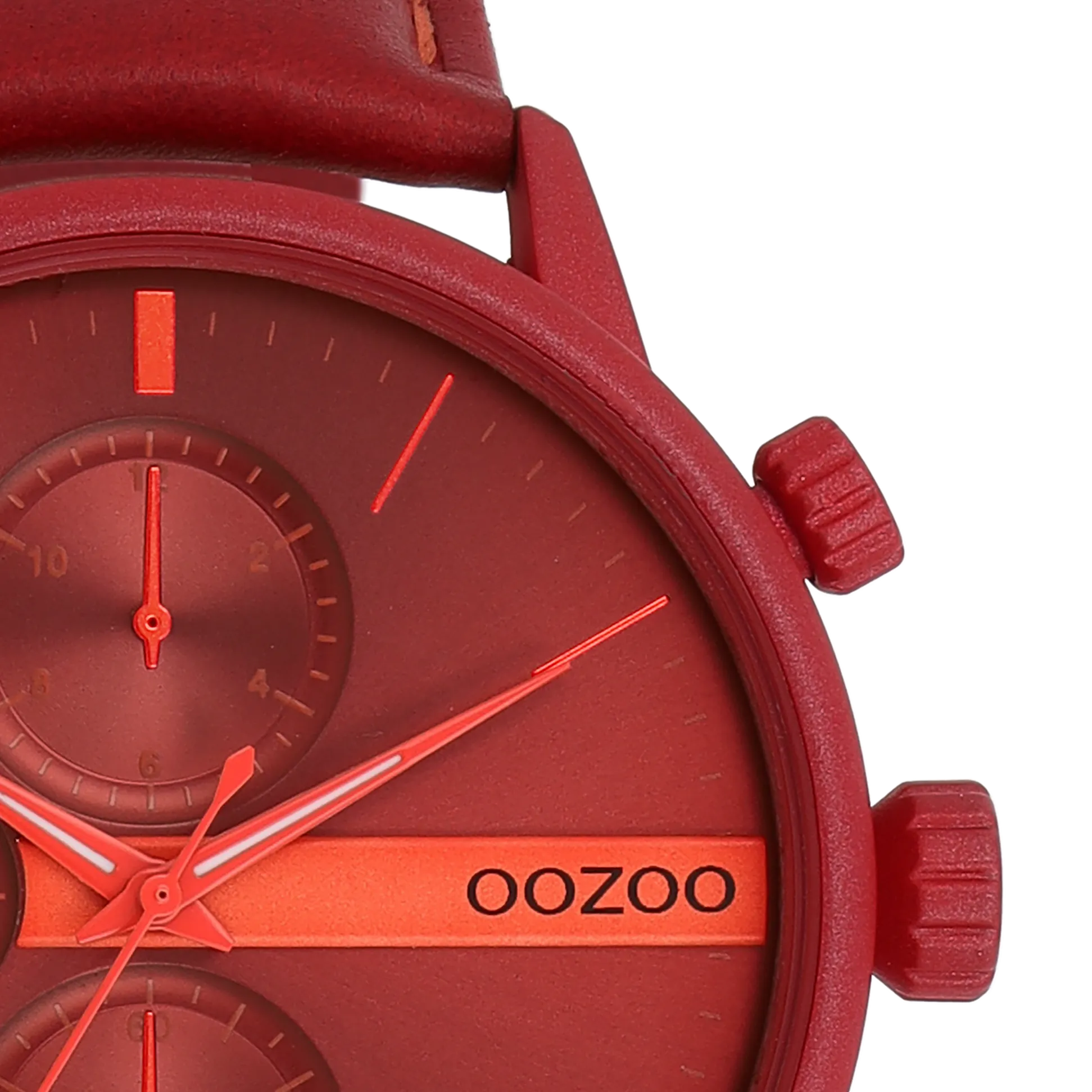 Dahlia red OOZOO watch with dahlia red leather strap - C11226