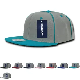 Decky 1078 Piped Crown Snapback Hat, 6 Panel Piped Snapback