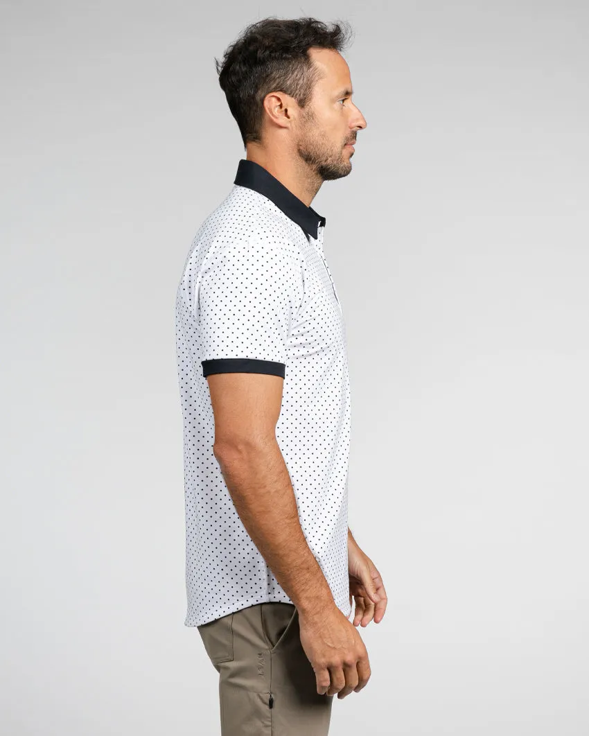 Drop-Cut: LUX Dotted Polo <!-- Size L -->