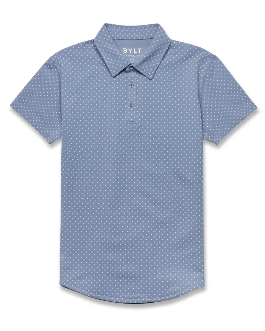 Drop-Cut: LUX Dotted Polo <!-- Size L -->