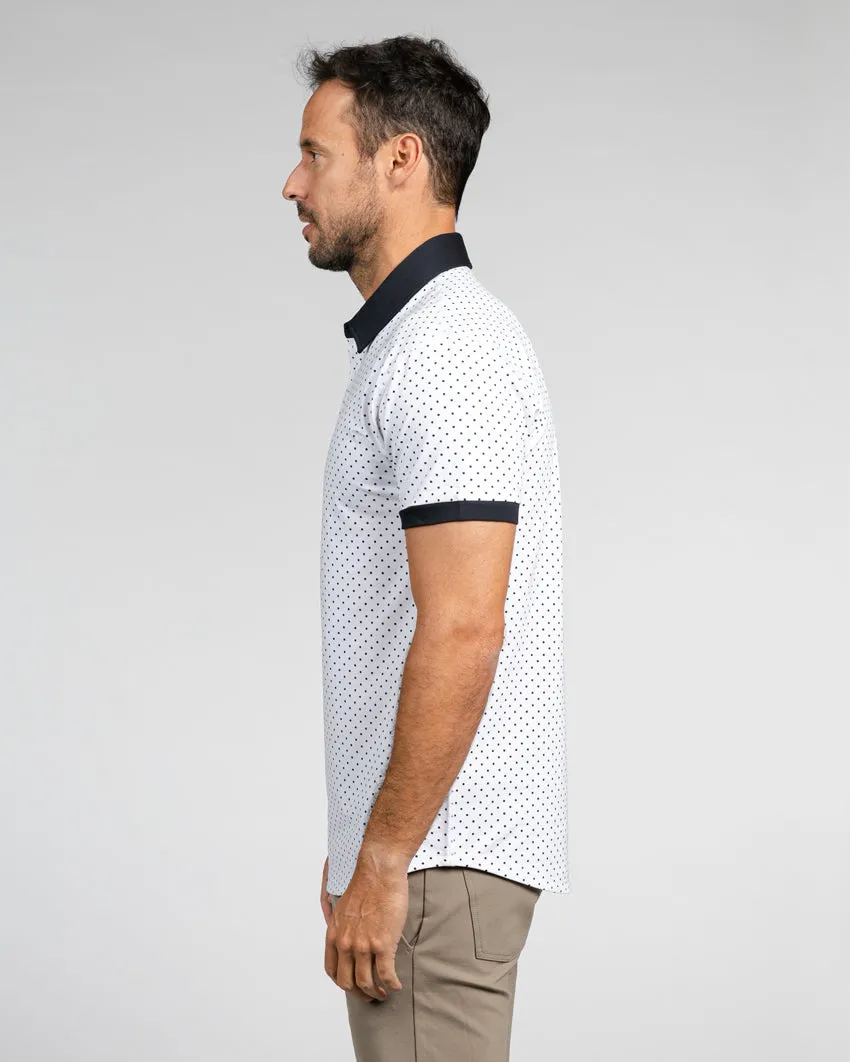 Drop-Cut: LUX Dotted Polo <!-- Size L -->