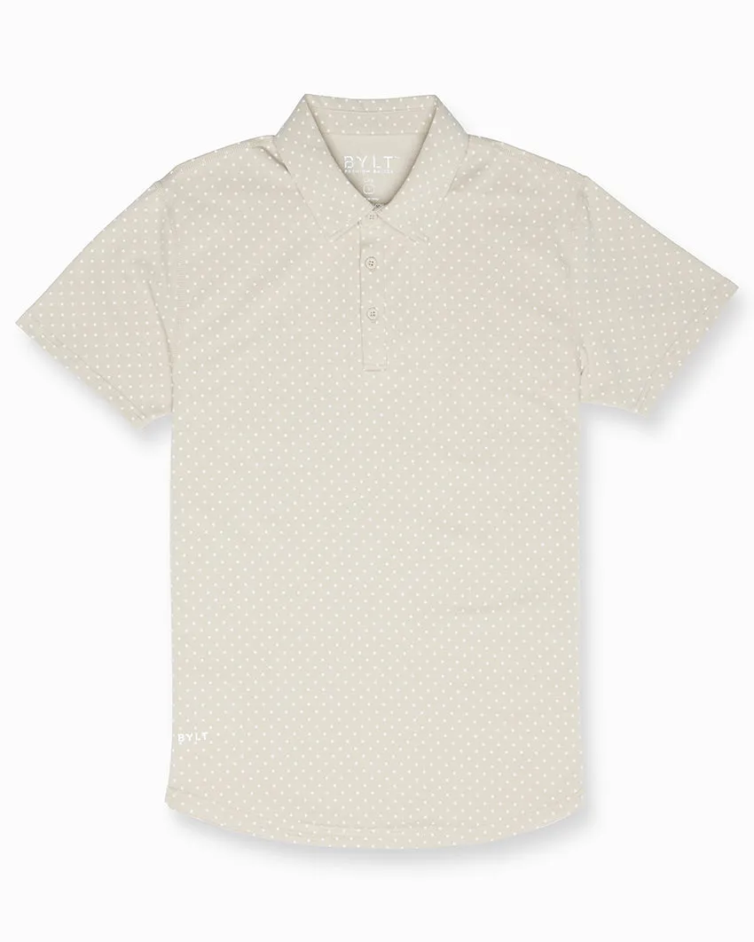 Drop-Cut: LUX Dotted Polo <!-- Size L -->