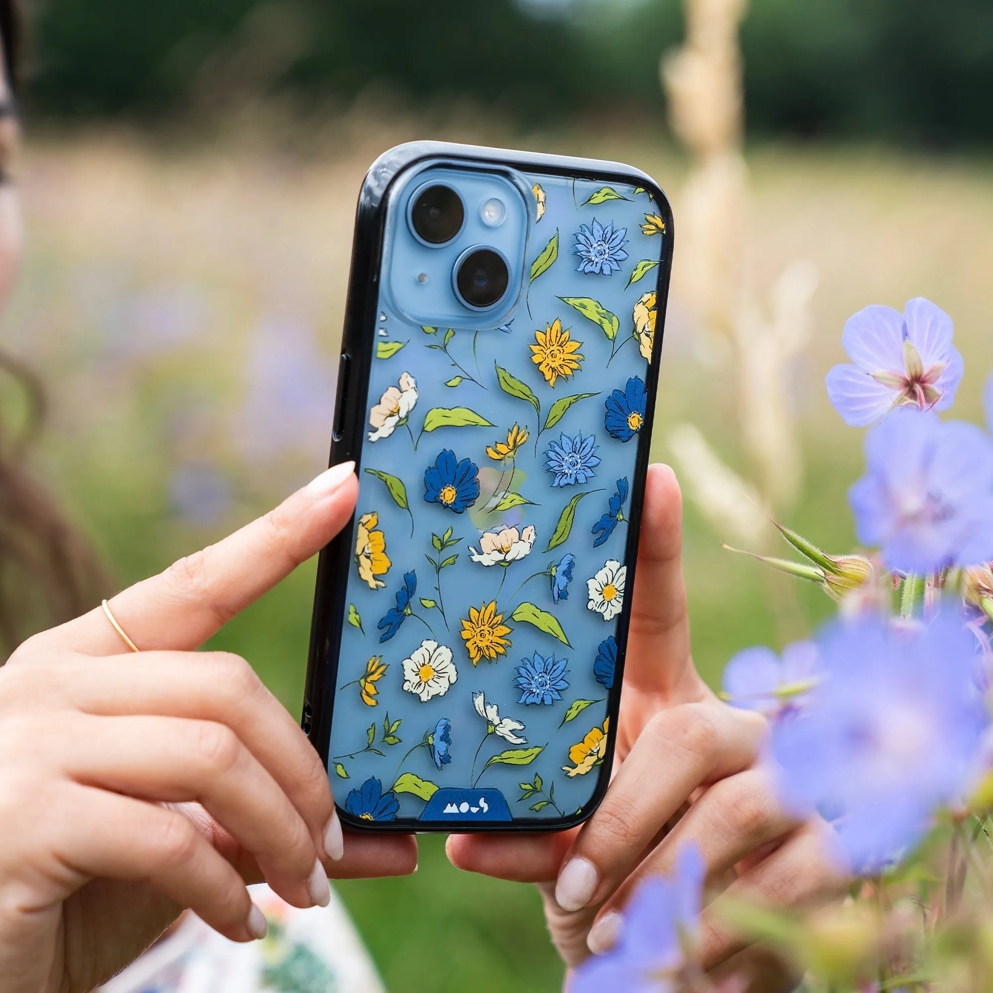 Flowers Printed Phone Case – Floral Blue - Clarity