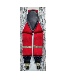 Fratello Clip On Suspenders - Red