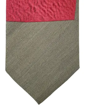 Gene Meyer Tie Gray Pink Olive - Hand Made in Italy