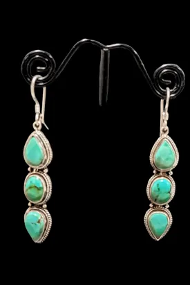 Green Turquoise Drop Earrings