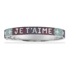 JE T'AIME Multicolor Bangle - silver