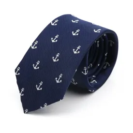 Stony Creek Anchor Skinny Polyester Tie, Navy / White