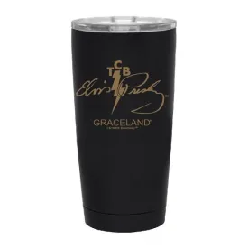 TCB Elvis Presley Signature Black Matte Stainless Steel Tumbler