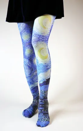 The Starry Night By Van Gogh Printed Art Tights