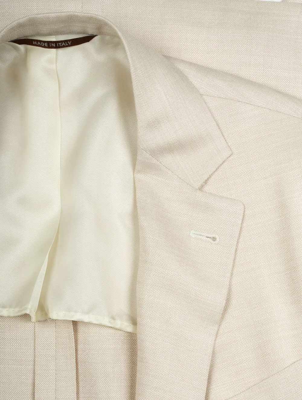 Unlined Wool Silk Linen Jacket Beige