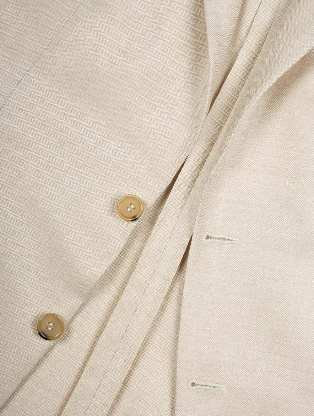 Unlined Wool Silk Linen Jacket Beige