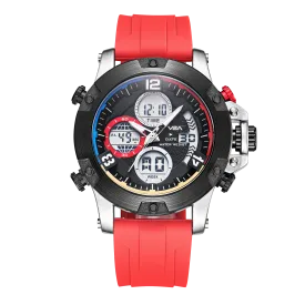 V2A Adventure Alloy Case Red Silicon Band Analog Digital Sports Watch for Men Latest Men’s Watch | Gifts for Men | Gift for Brother | Gift for Husband | Birthday Gifts